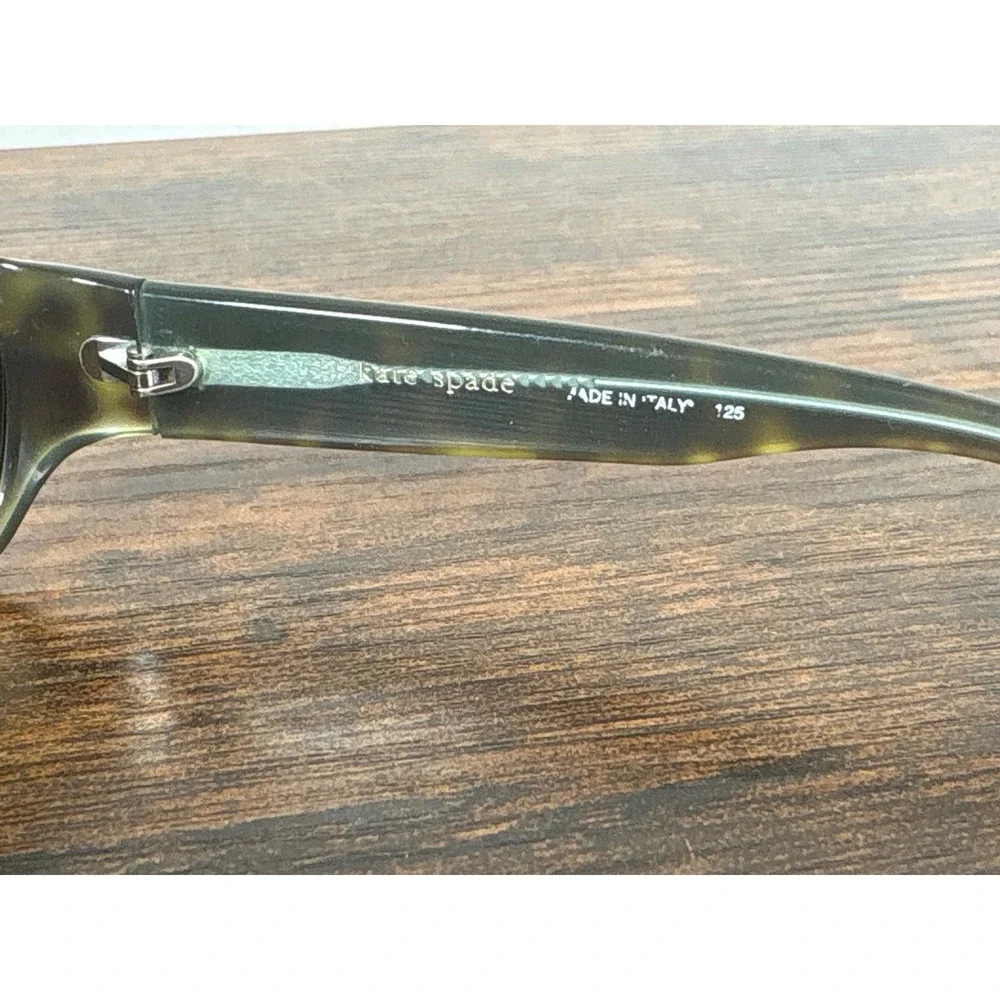 Kate Spade Paola/S Olive Green Tortoise Rectangular Sunglasses Made in Italy